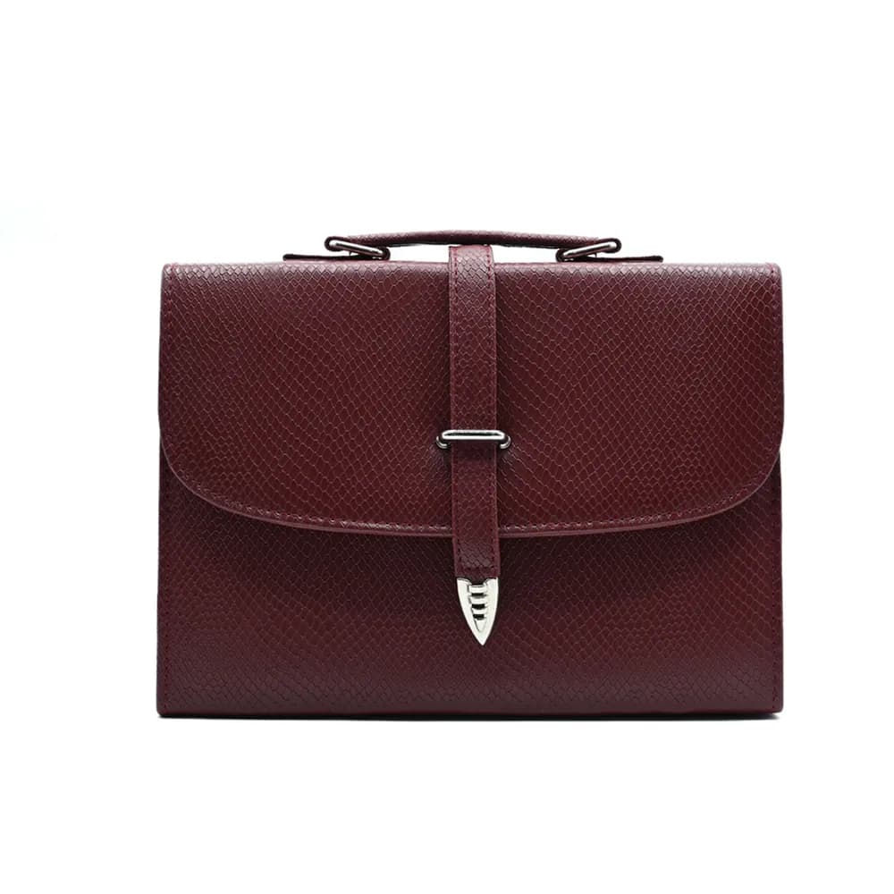 Classic Square Top Handle Bag - Mehroon, view 2