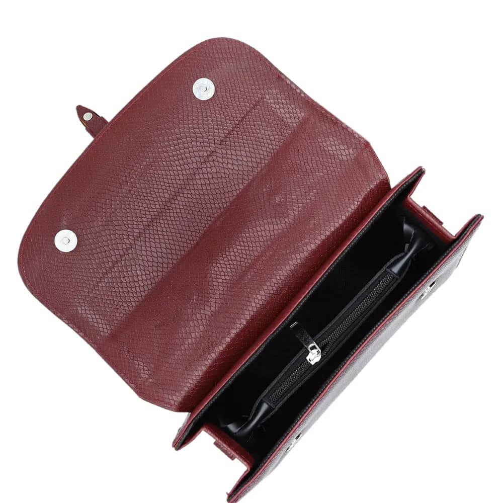 Classic Square Top Handle Bag - Mehroon, view 5