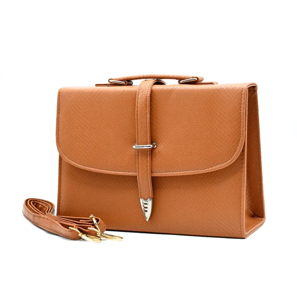 Classic Square Top Handle Bag - Tang colour, view 3