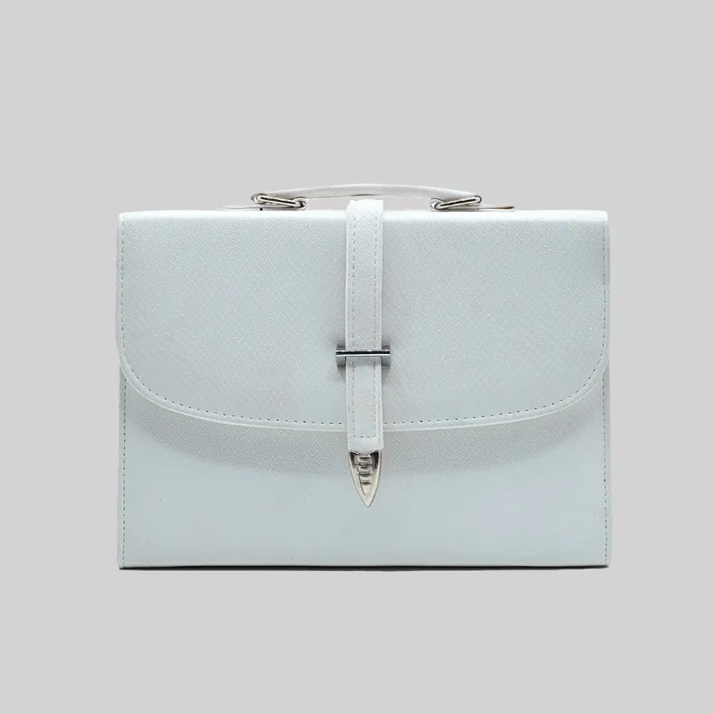 Classic Square Top Handle Bag - White, view 1