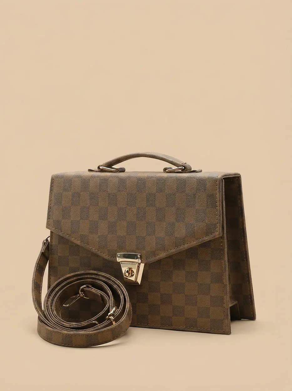 Classic Square Tote – Brown, view 1