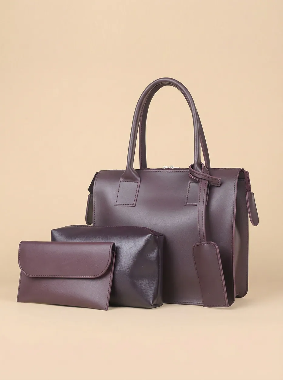 Clever set of 3 Bag Chocolate Brown, view 1