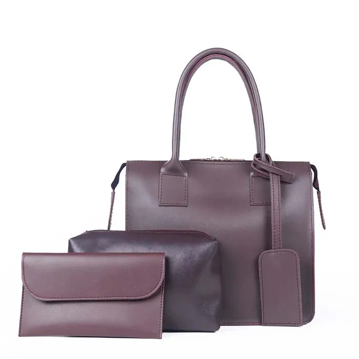 Clever set of 3 Bag Chocolate Brown, view 2
