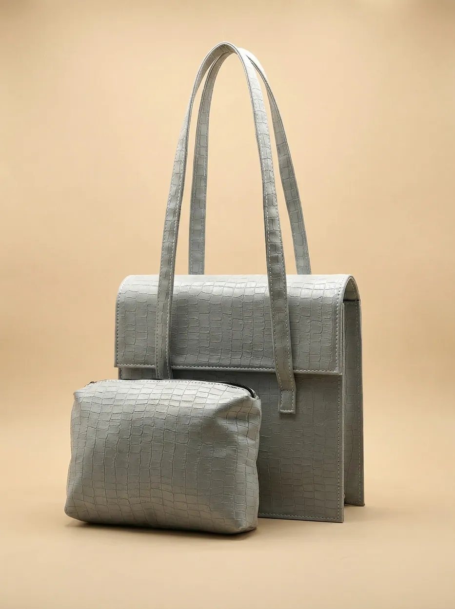 Demin Bag - Light Grey, view 1