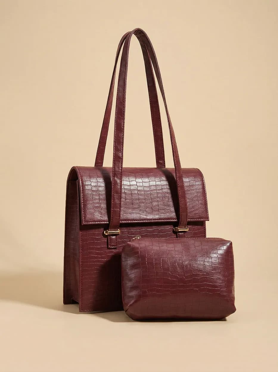 Demin Bag - Mehroon, view 1