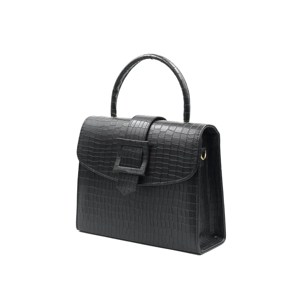 Formal Leather Woman Handbag - Black, view 4