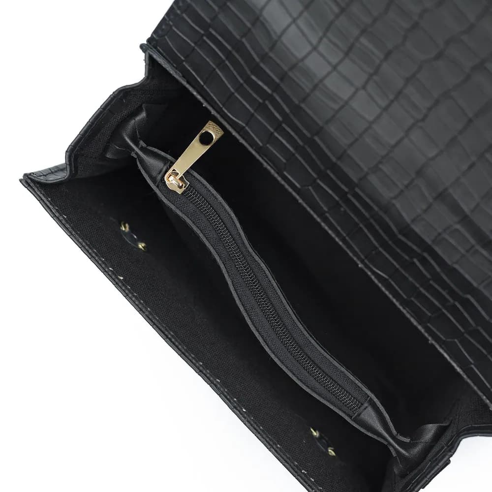 Formal Leather Woman Handbag - Black, view 6