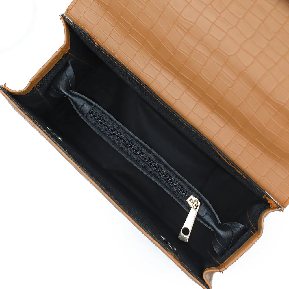 Formal Leather Woman Handbag-Brown, view 6