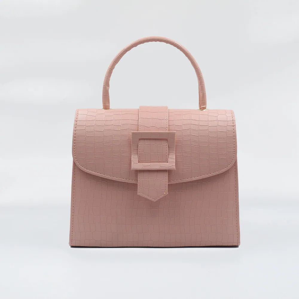 Formal Leather Woman Handbag - Pink, view 3