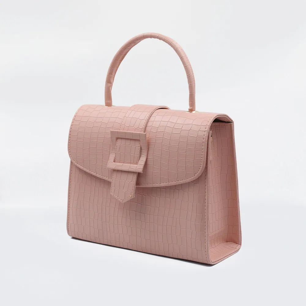 Formal Leather Woman Handbag - Pink, view 4