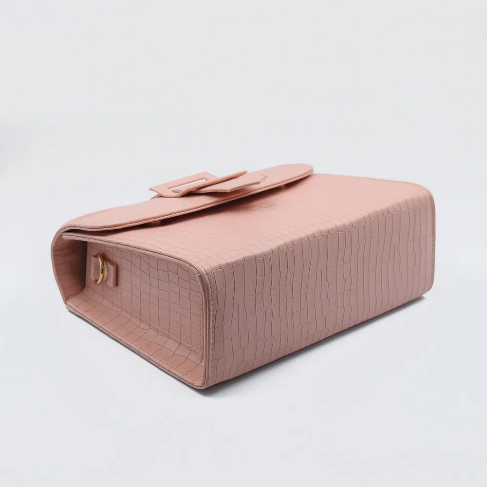 Formal Leather Woman Handbag - Pink, view 5