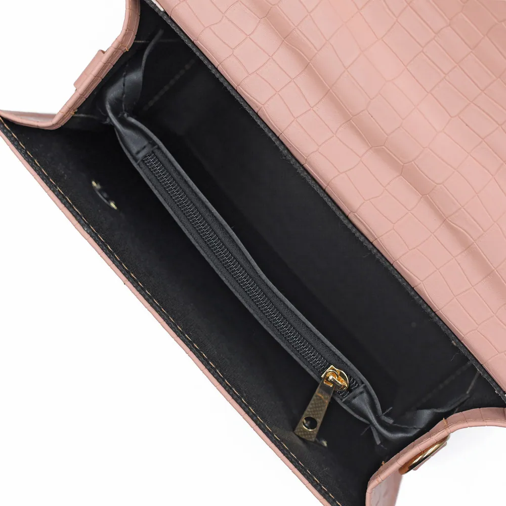 Formal Leather Woman Handbag - Pink, view 6