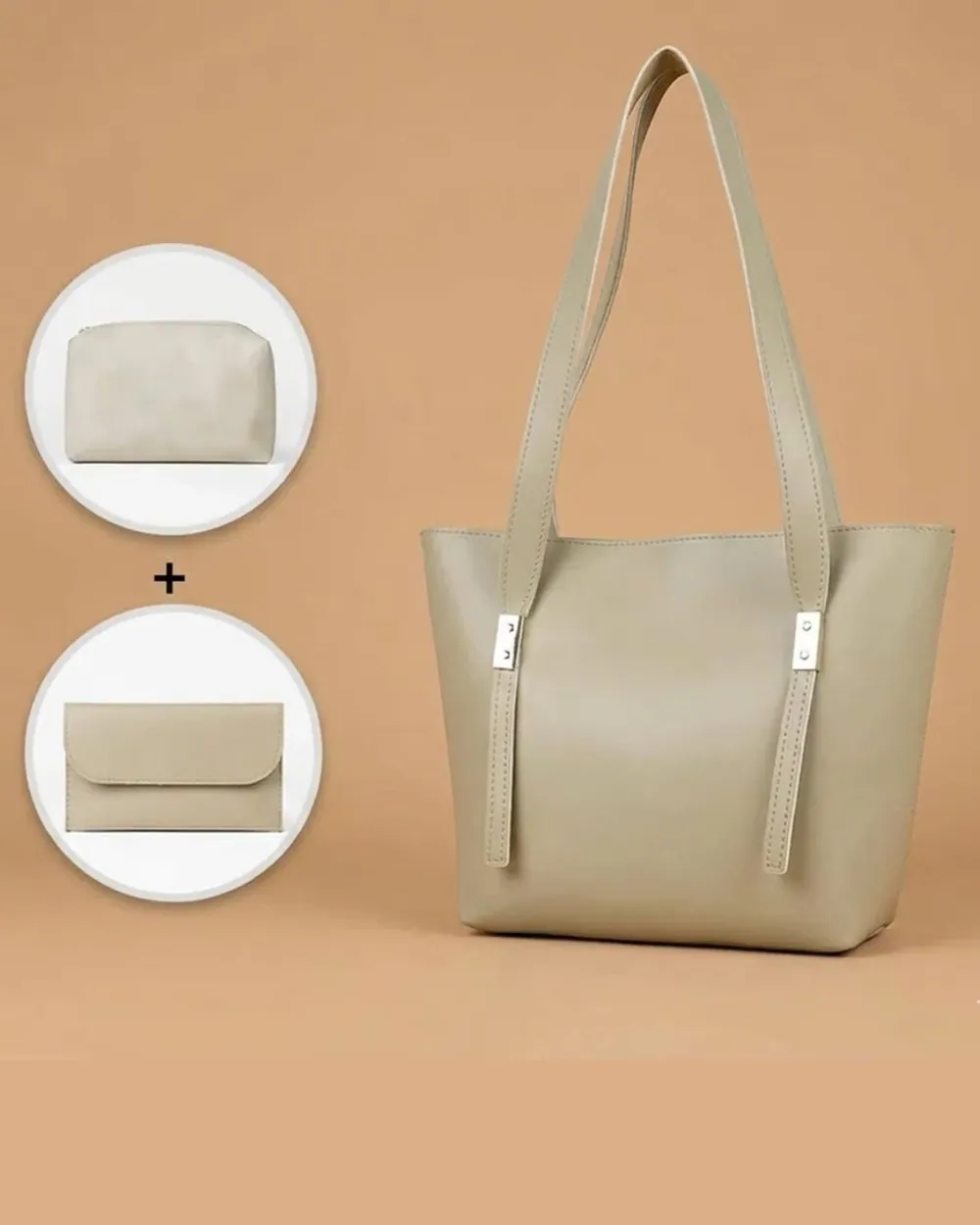 Grace Trio Handbag Set of 3 Beige, view 1