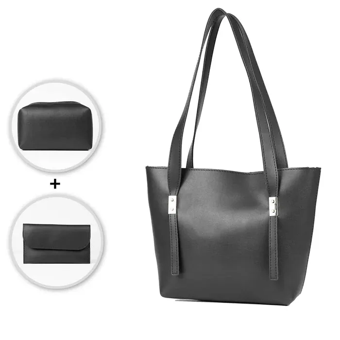 Grace Trio Handbag Set of 3 Black, view 2