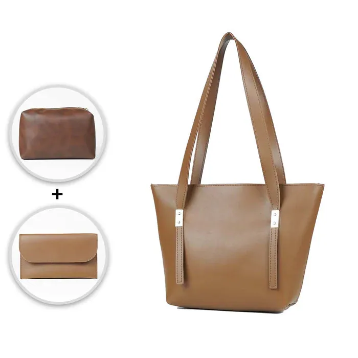 Grace Trio Handbag Set of 3 Brown, view 2