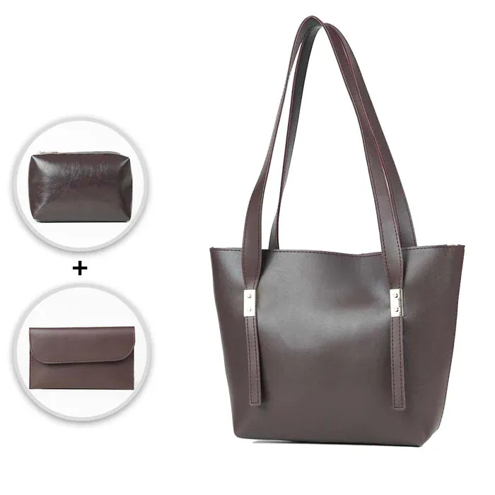 Grace Trio Handbag Set of 3 Chocolate Brown, view 2