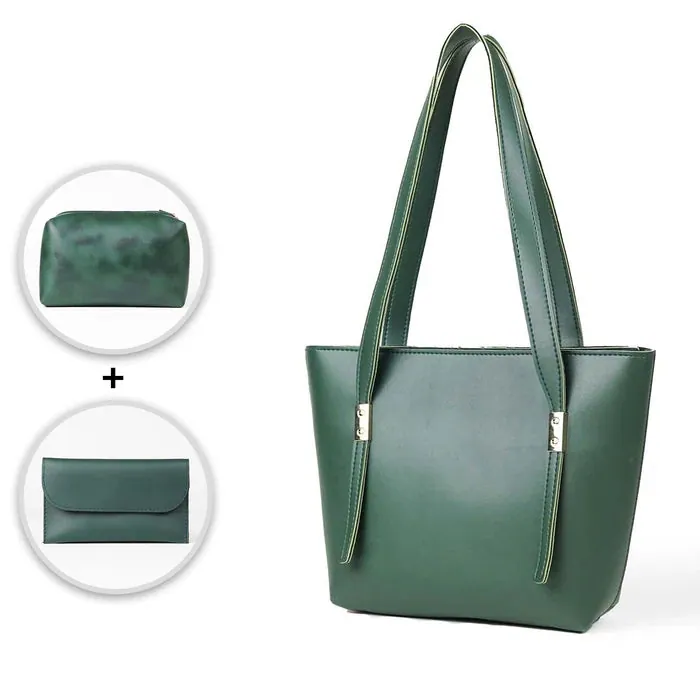 Grace Trio Handbag Set of 3 Green, view 2