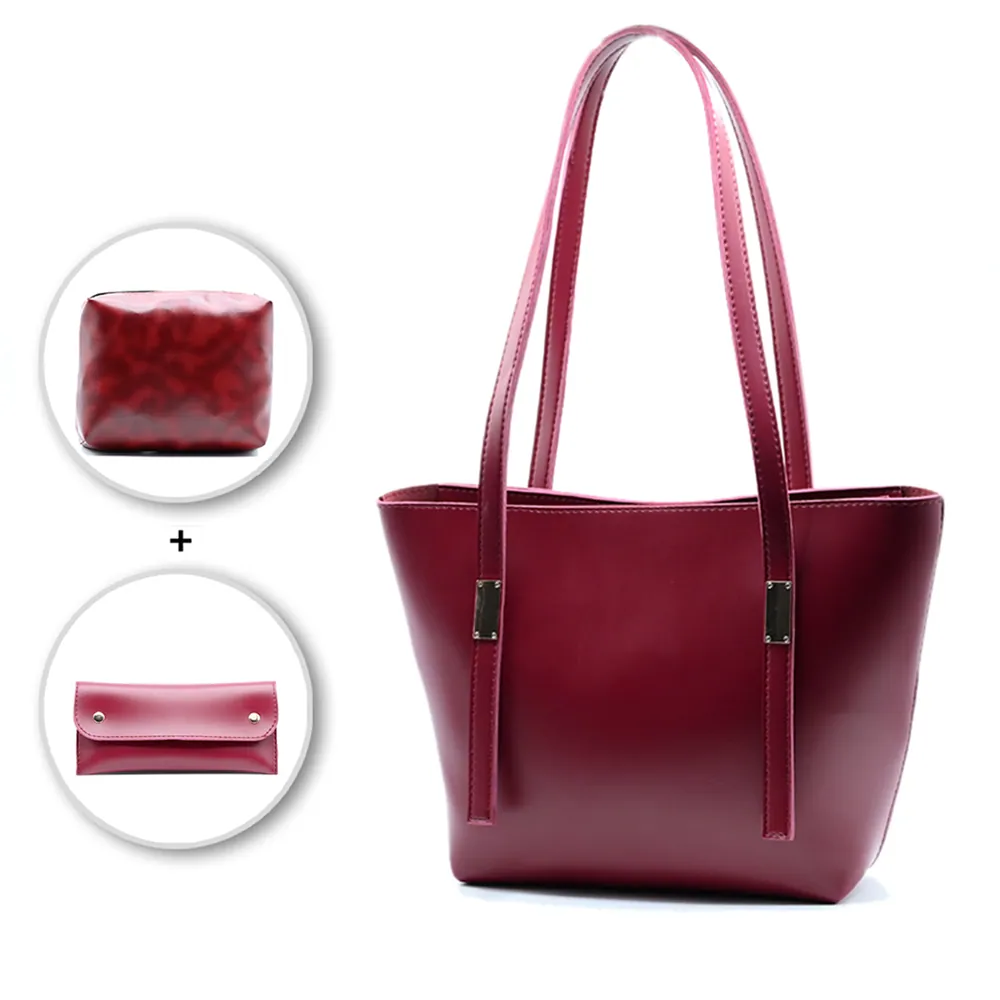 Grace Trio Handbag Set of 3 Maroon, view 2