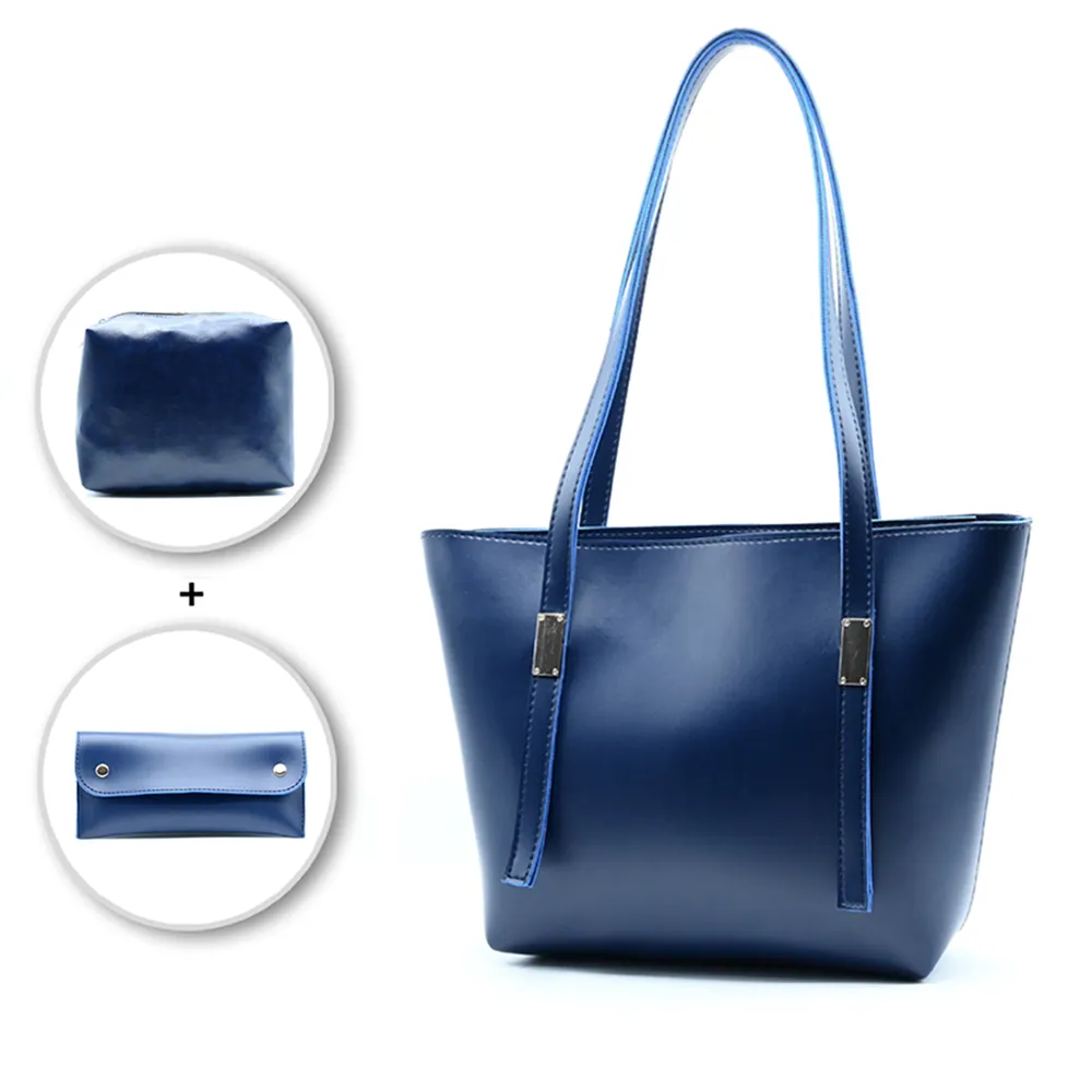 Grace Trio Handbag Set of 3 Navy Blue, view 2