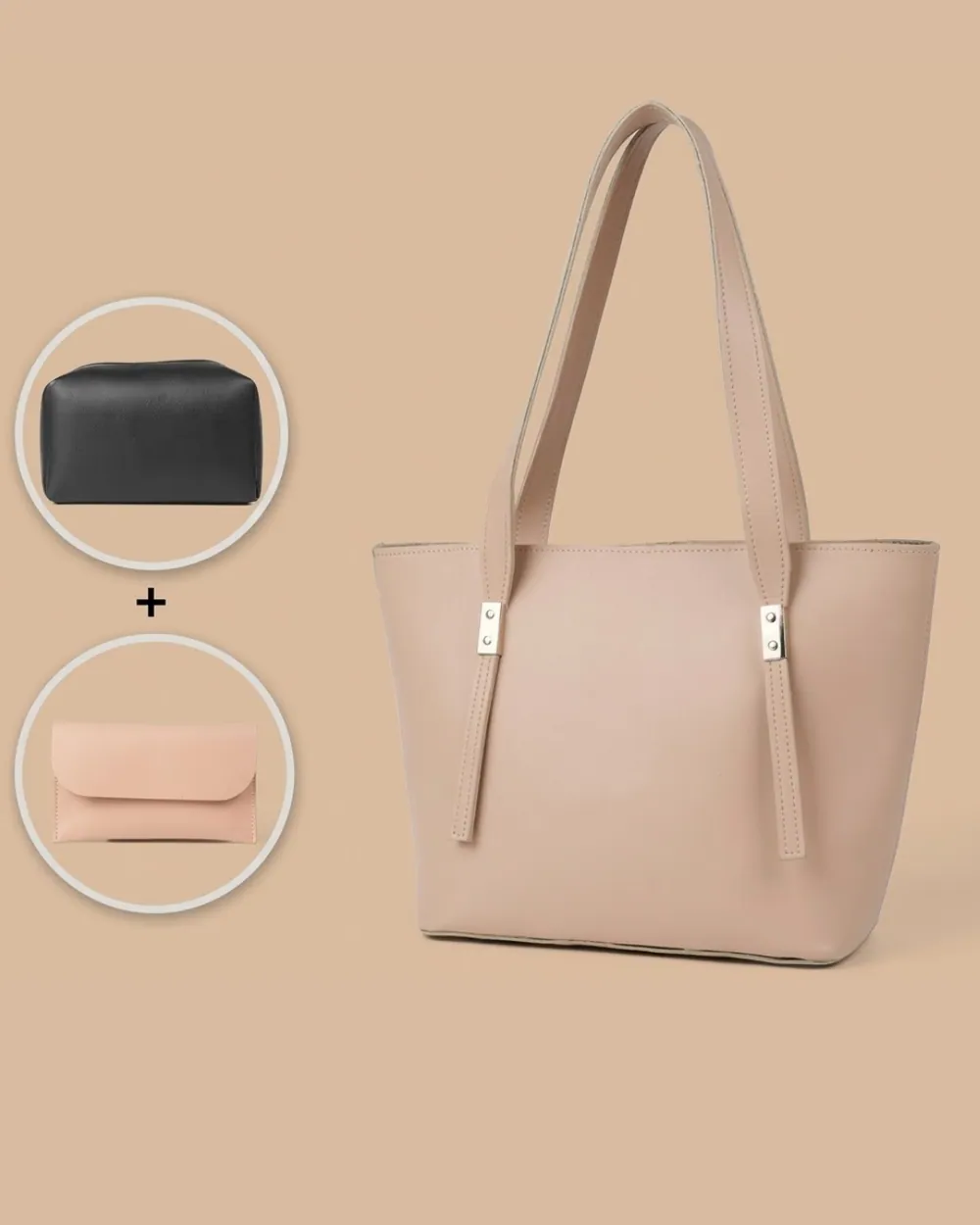 Grace Trio Handbag Set of 3 Peach, view 1