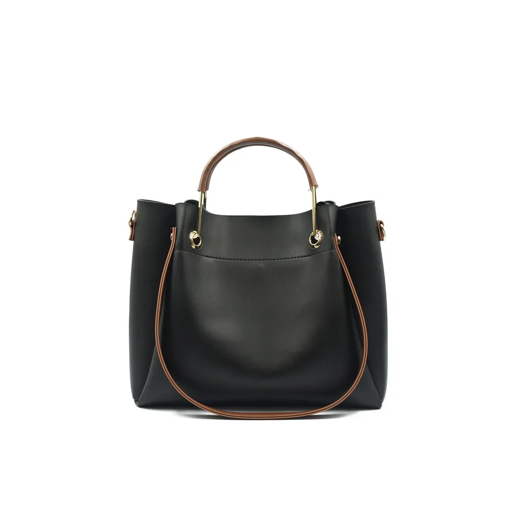 Quaint Top Handle Tote Bag - Black, view 3
