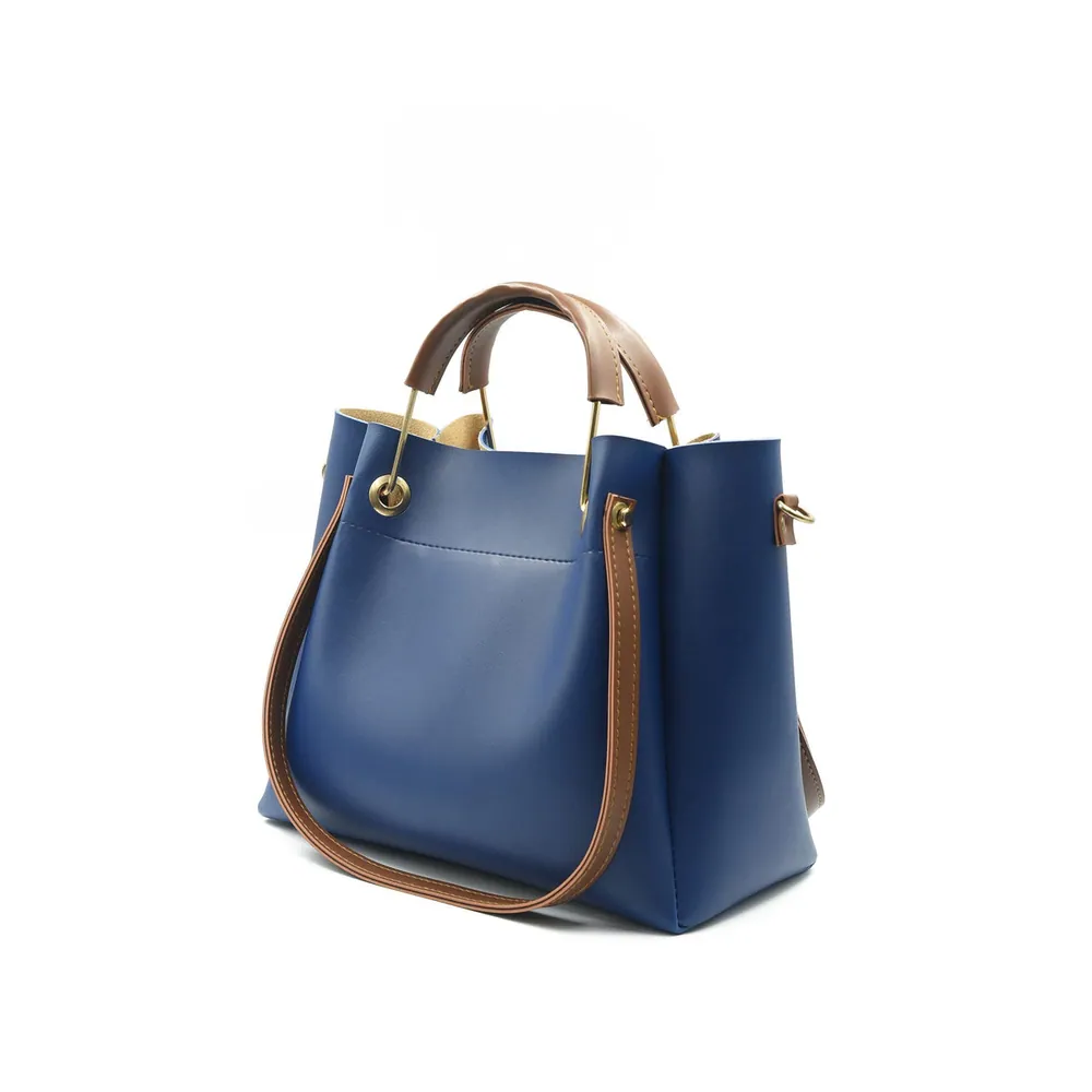 Quaint Top Handle Tote Bag - Blue, view 3