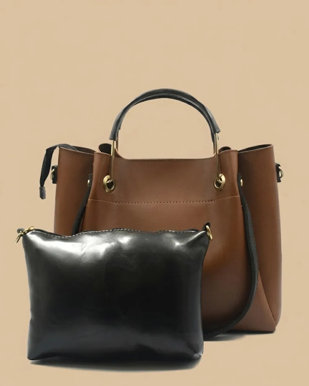 Quaint Top Handle Tote Bag - Brown, view 1