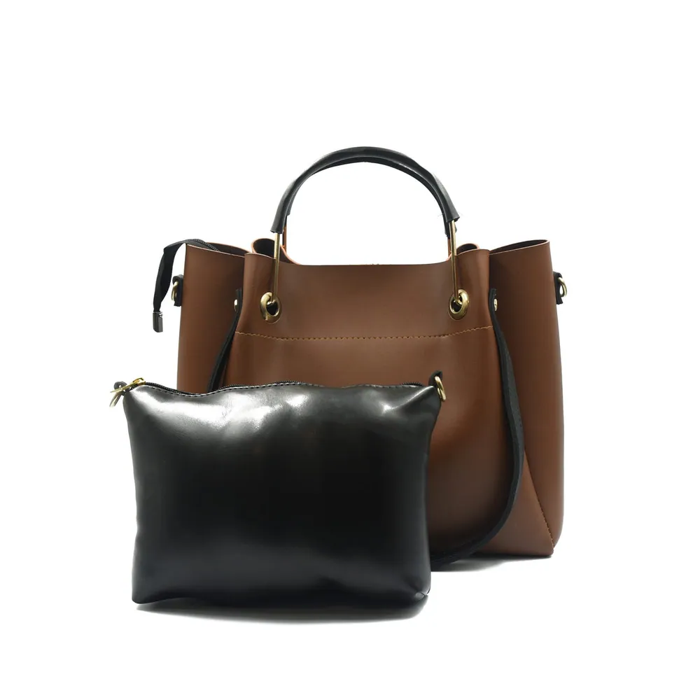 Quaint Top Handle Tote Bag - Brown, view 2