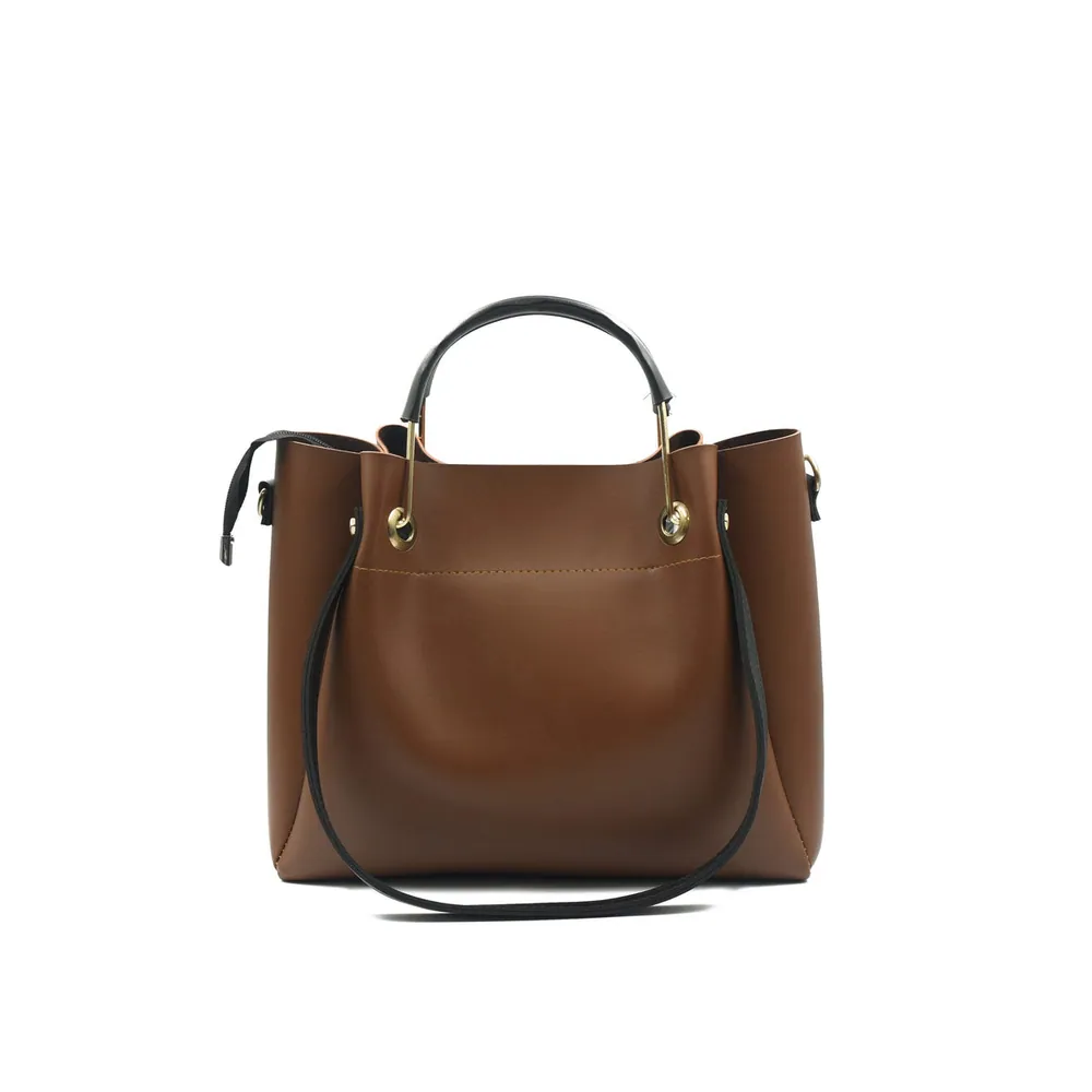 Quaint Top Handle Tote Bag - Brown, view 3