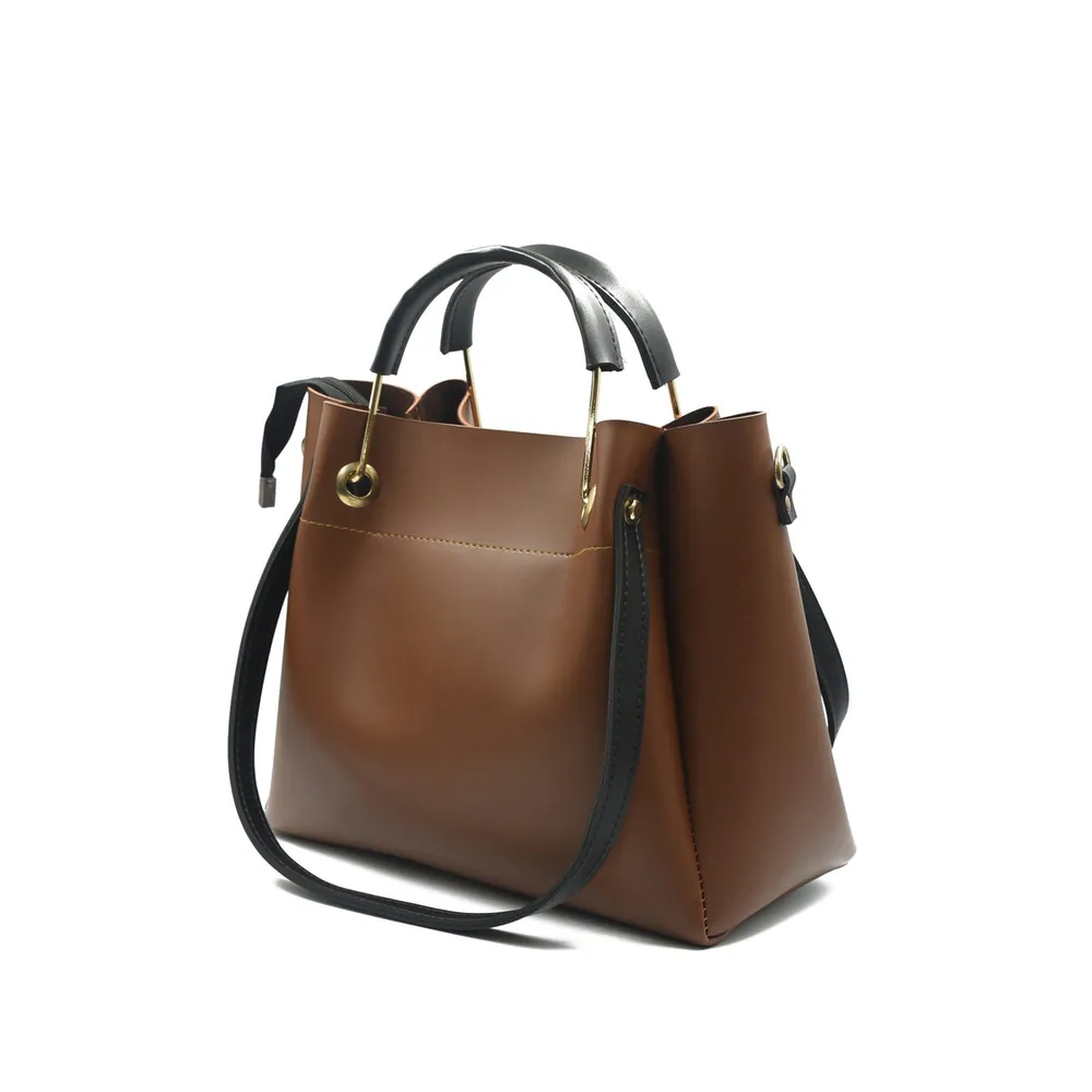 Quaint Top Handle Tote Bag - Brown, view 4