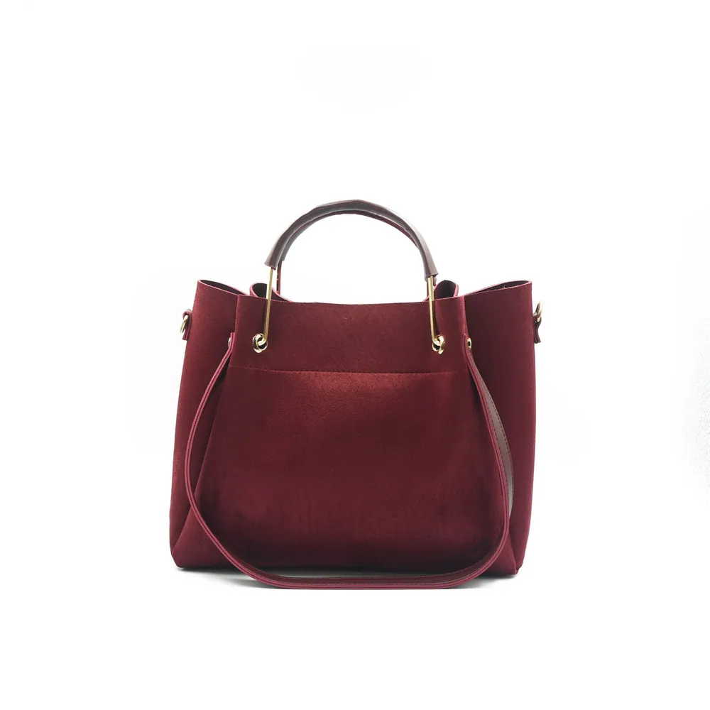 Quaint Top Handle Tote Bag - Maroon, view 3