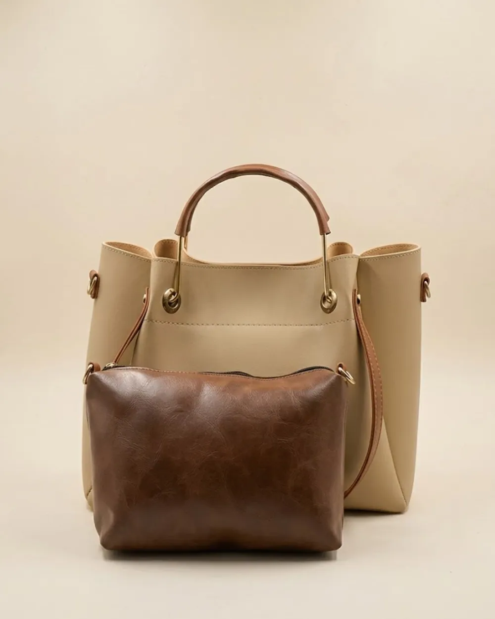 Quaint Top Handle Tote Bag - Skin Beige, view 1