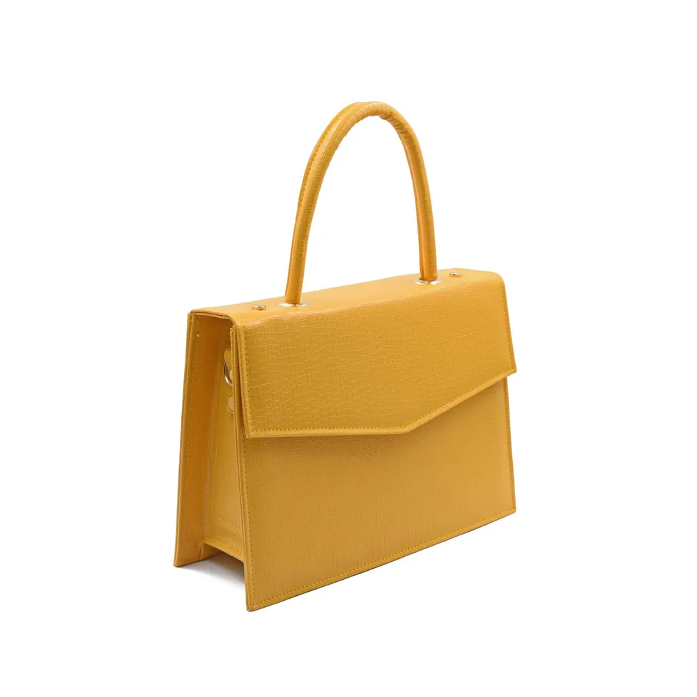 Statique Handbag For Women - Yellow, view 3