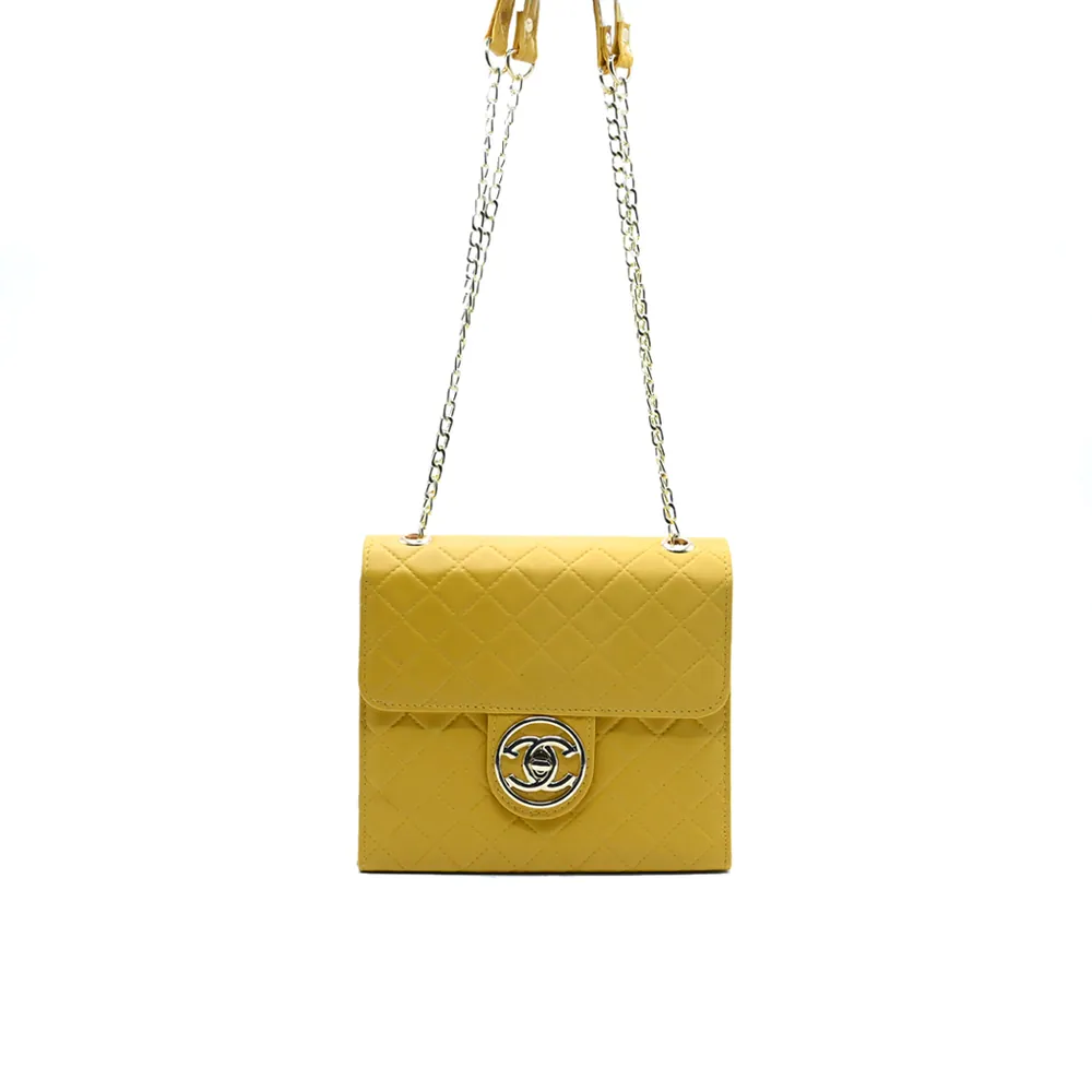 Trendy Chain Stylish Bag Yellow, view 2