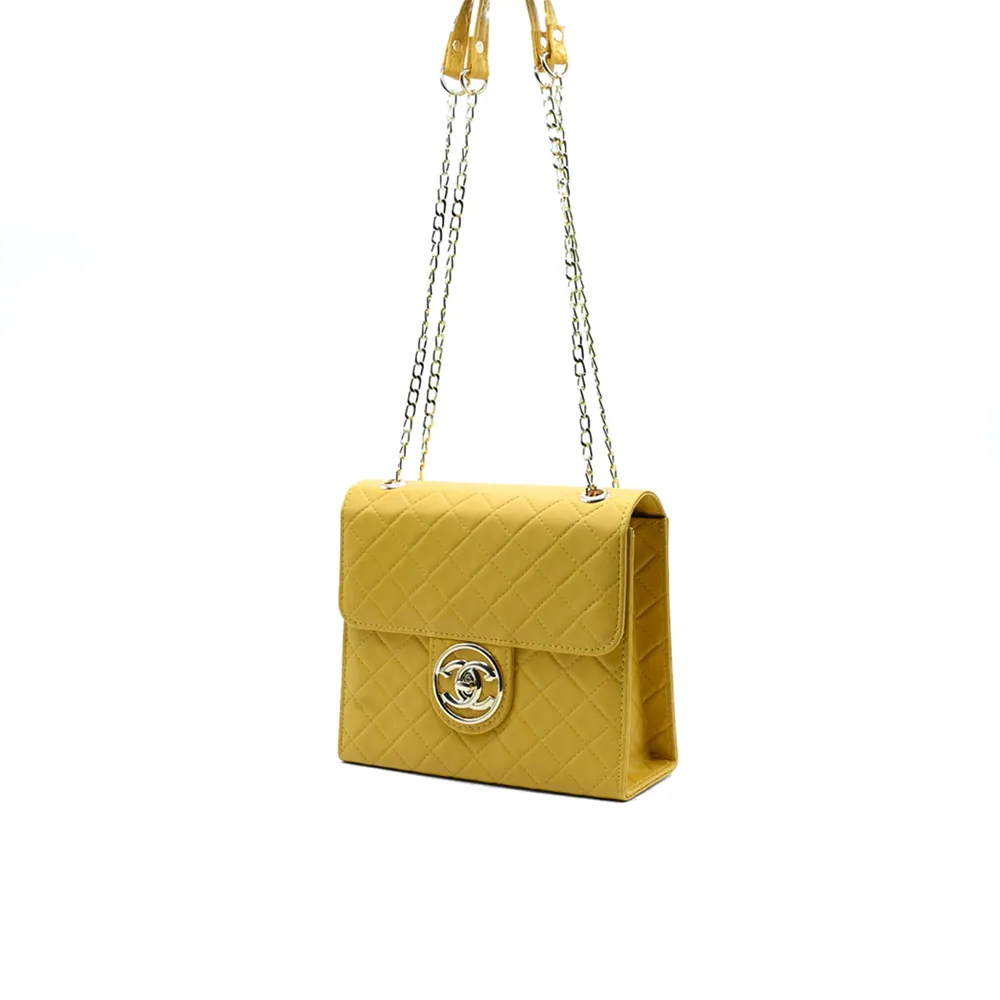Trendy Chain Stylish Bag Yellow, view 3