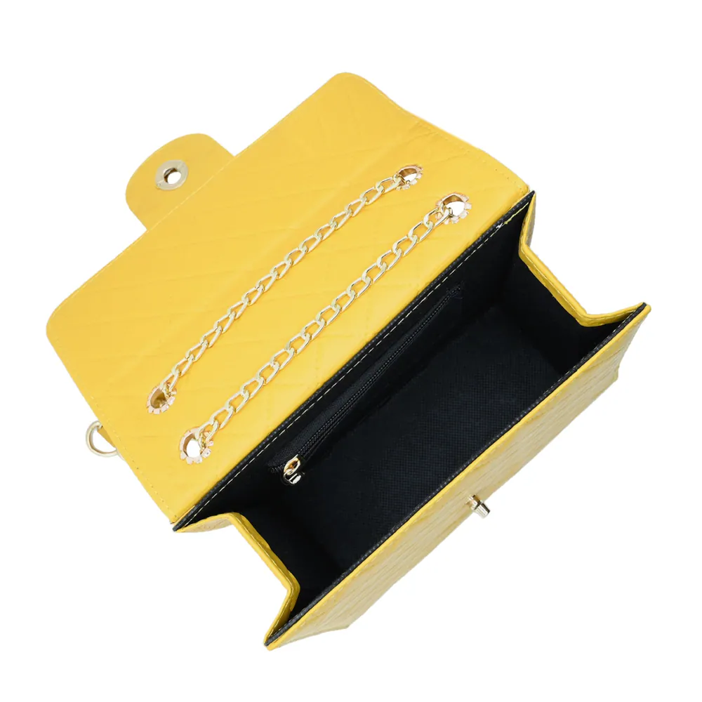 Trendy Chain Stylish Bag Yellow, view 5