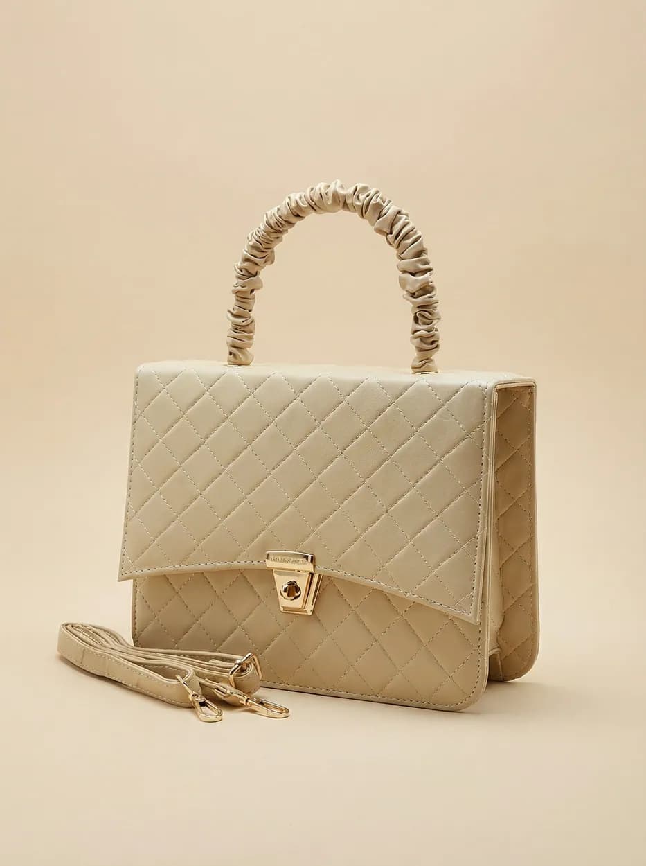 Bella Quilta Tote Bag Beige, view 1