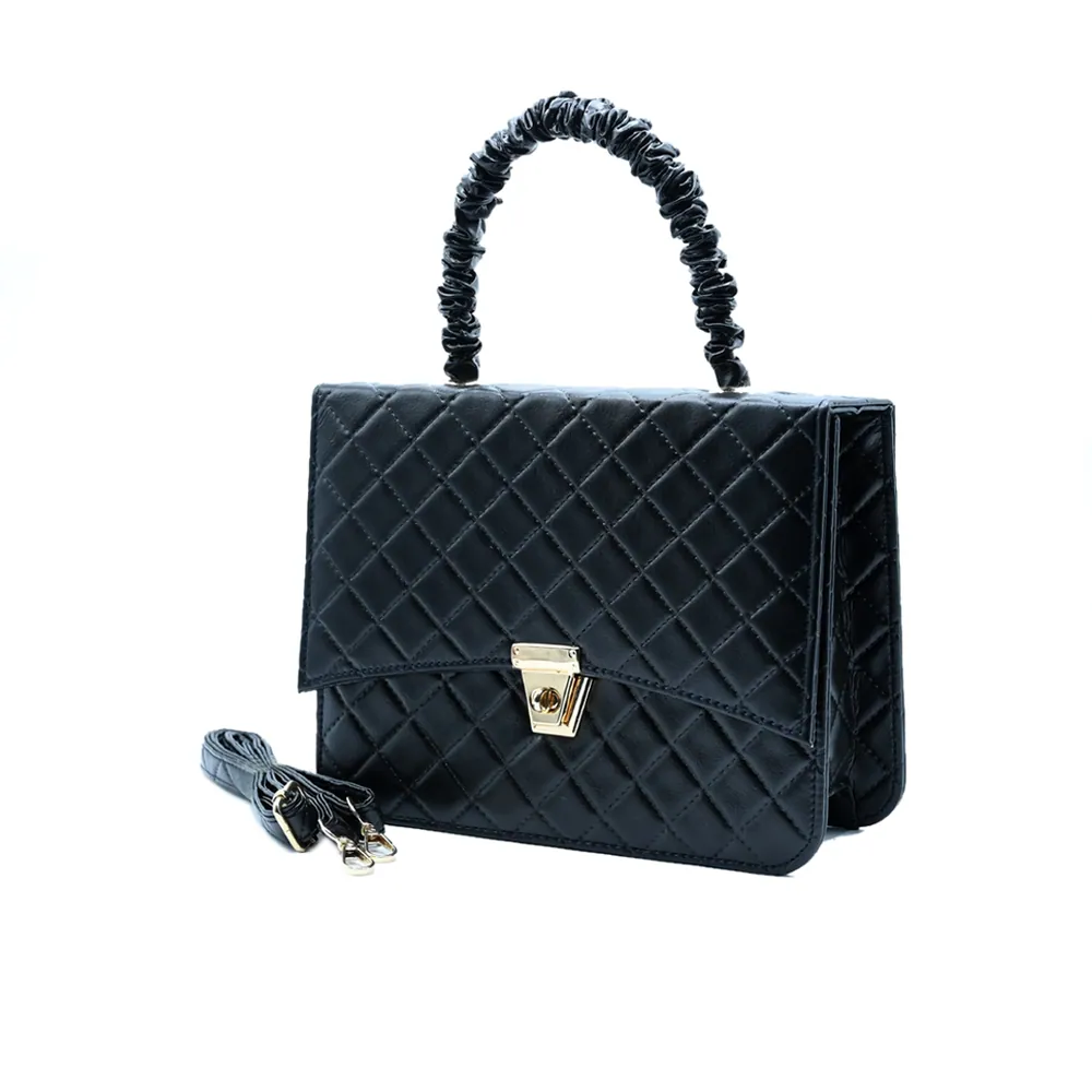 Bella Quilta Tote Bag Black, view 3