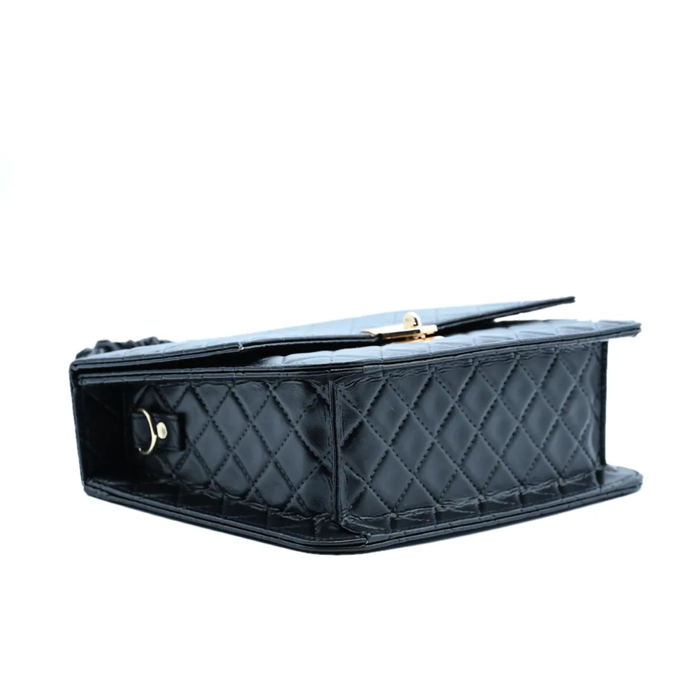 Bella Quilta Tote Bag Black, view 4