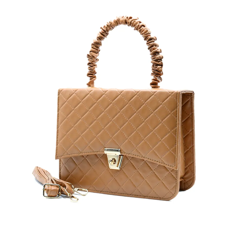 Bella Quilta Tote Bag Brown, view 3