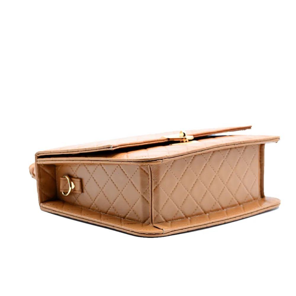 Bella Quilta Tote Bag Brown, view 4