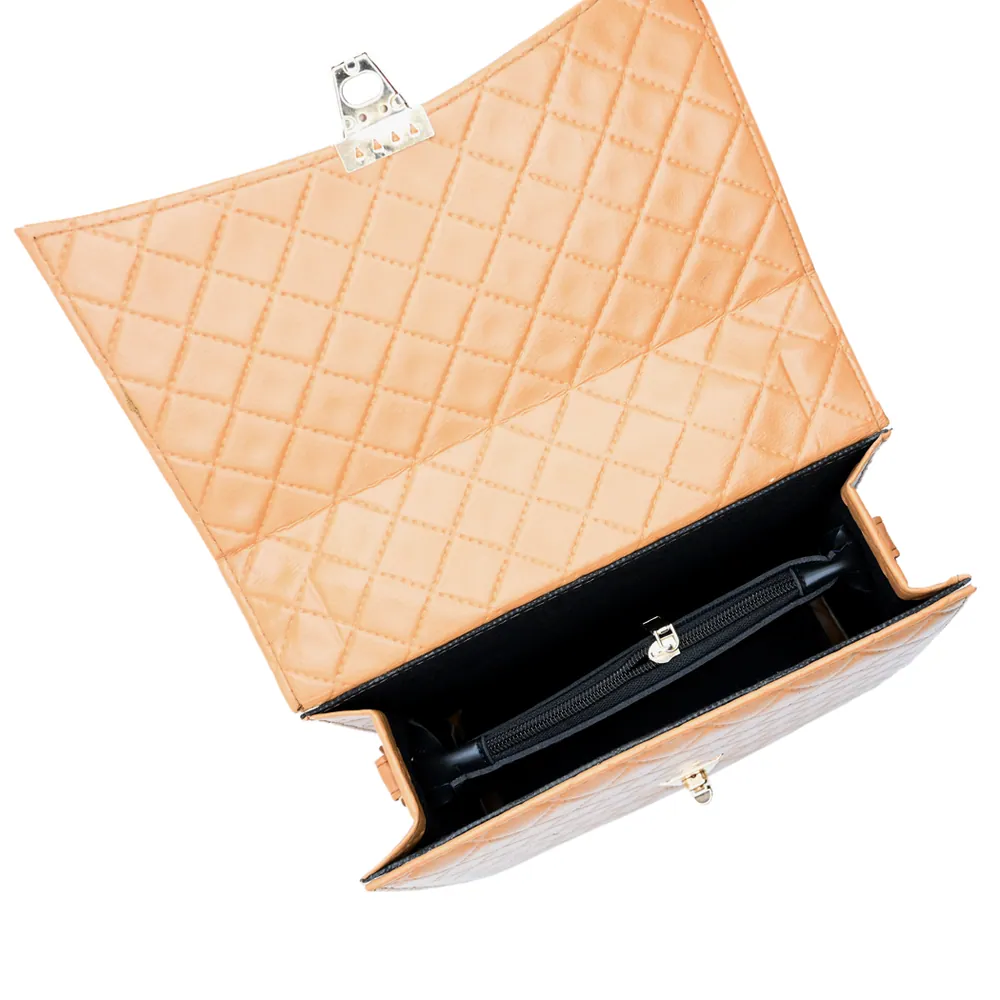 Bella Quilta Tote Bag Brown, view 5