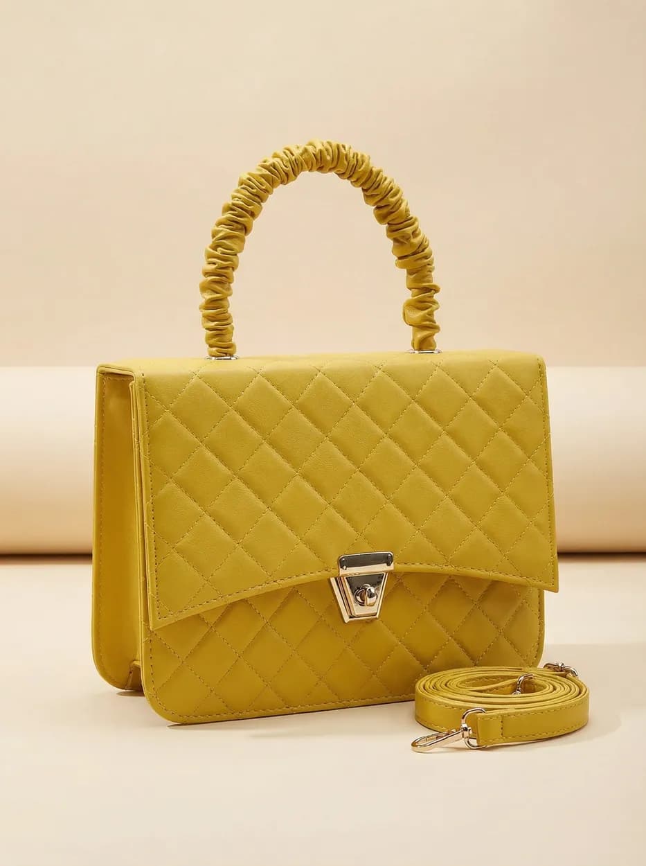 Bella Quilta Tote Bag Yellow, view 1