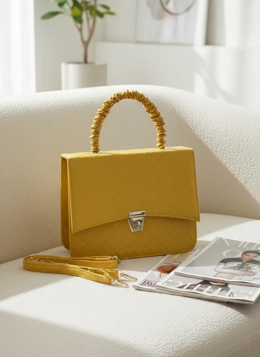 Bella Quilta Tote Bag Yellow, view 2