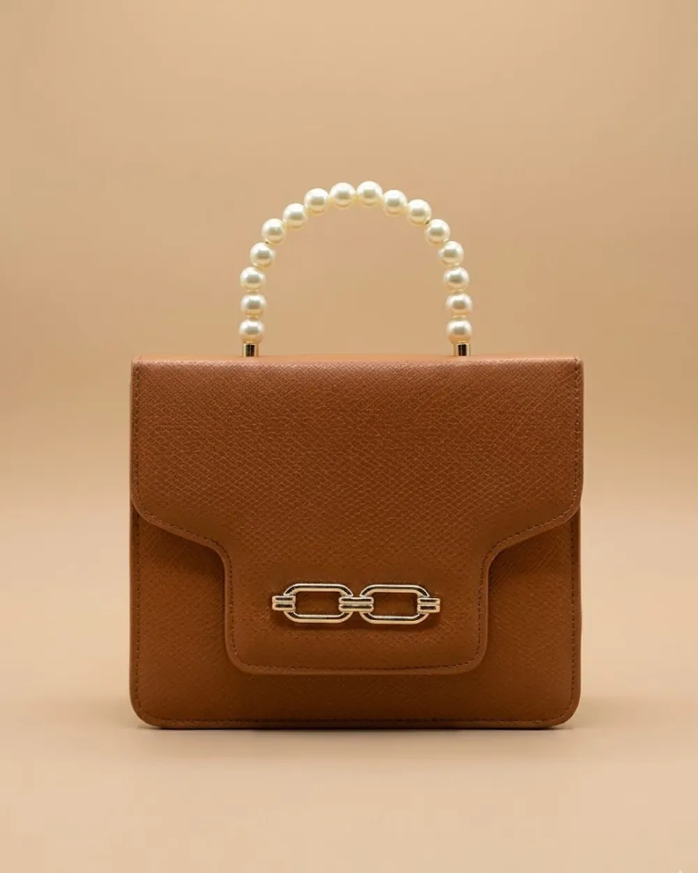 Lustre Pearl Tote – Chic Tang Handbag with Pearl Handle, view 1