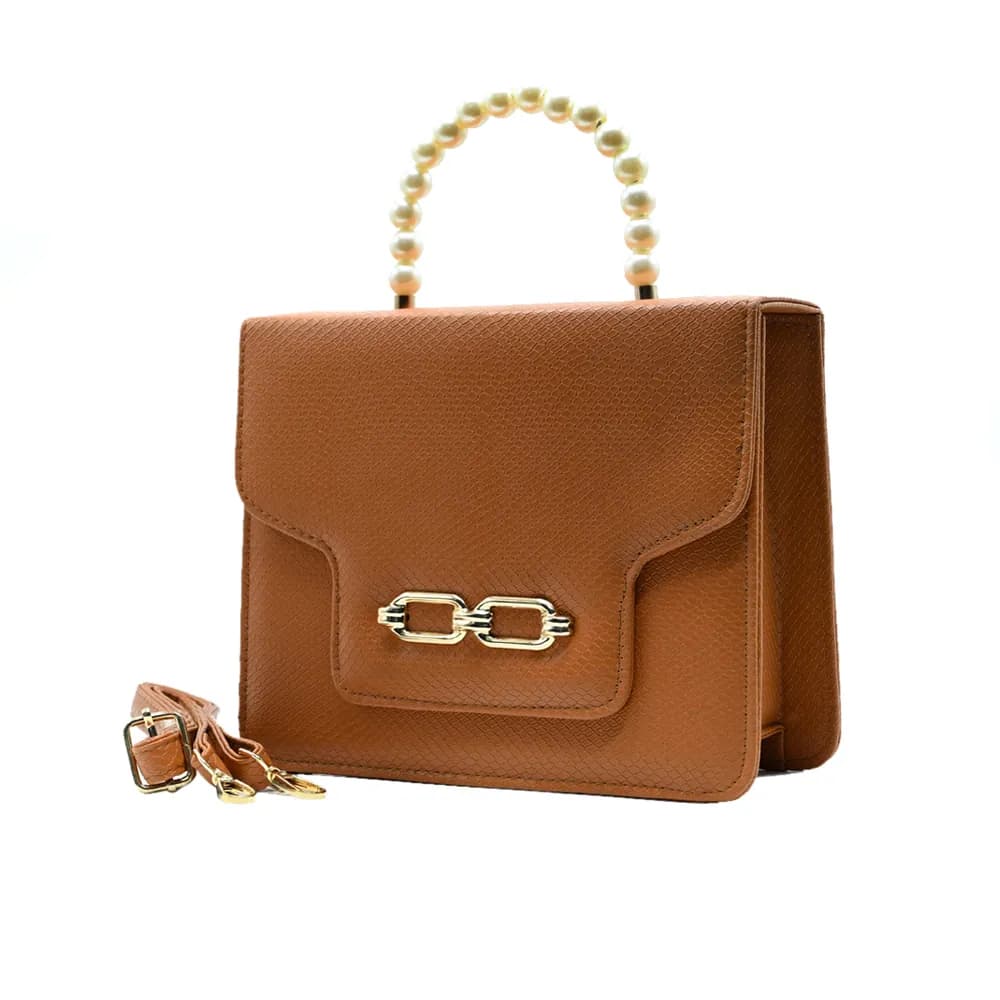Lustre Pearl Tote – Chic Tang Handbag with Pearl Handle, view 3
