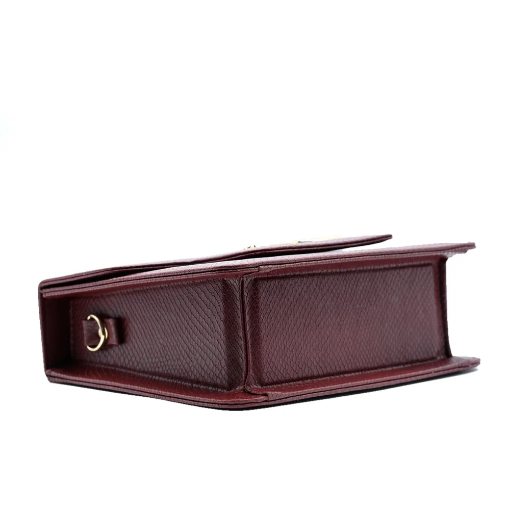 Lustre Pearl Tote – Elegant Maroon Handbag with Pearl Handle, view 5