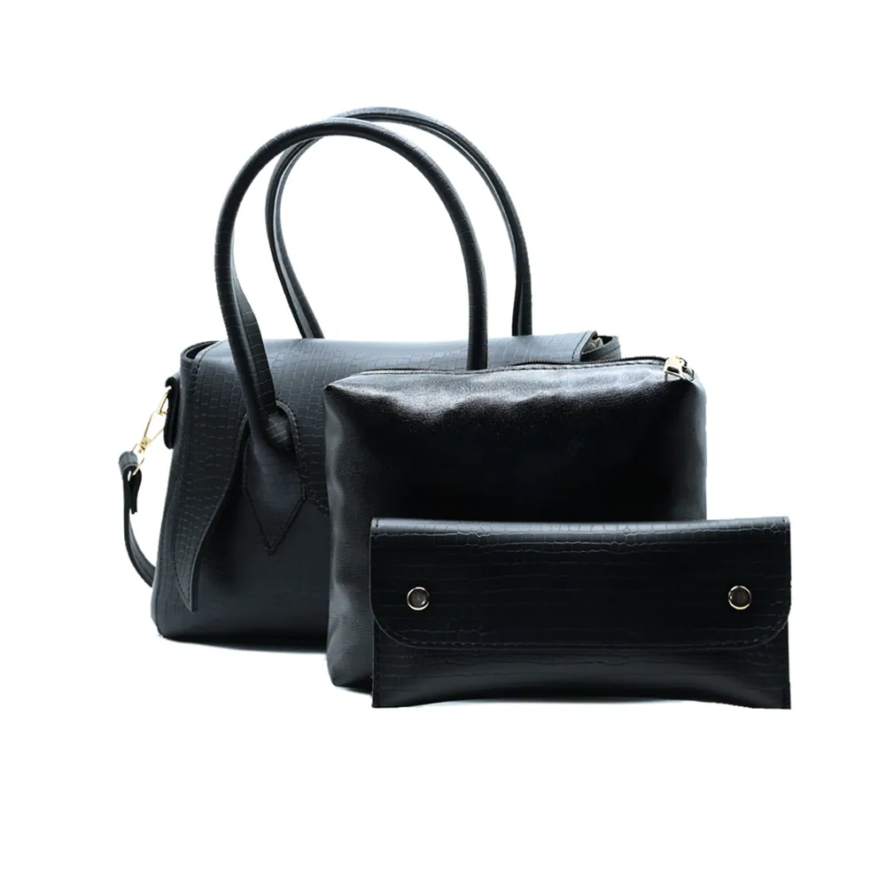Seren Tote Satchel Handbag for Women – Black, view 4