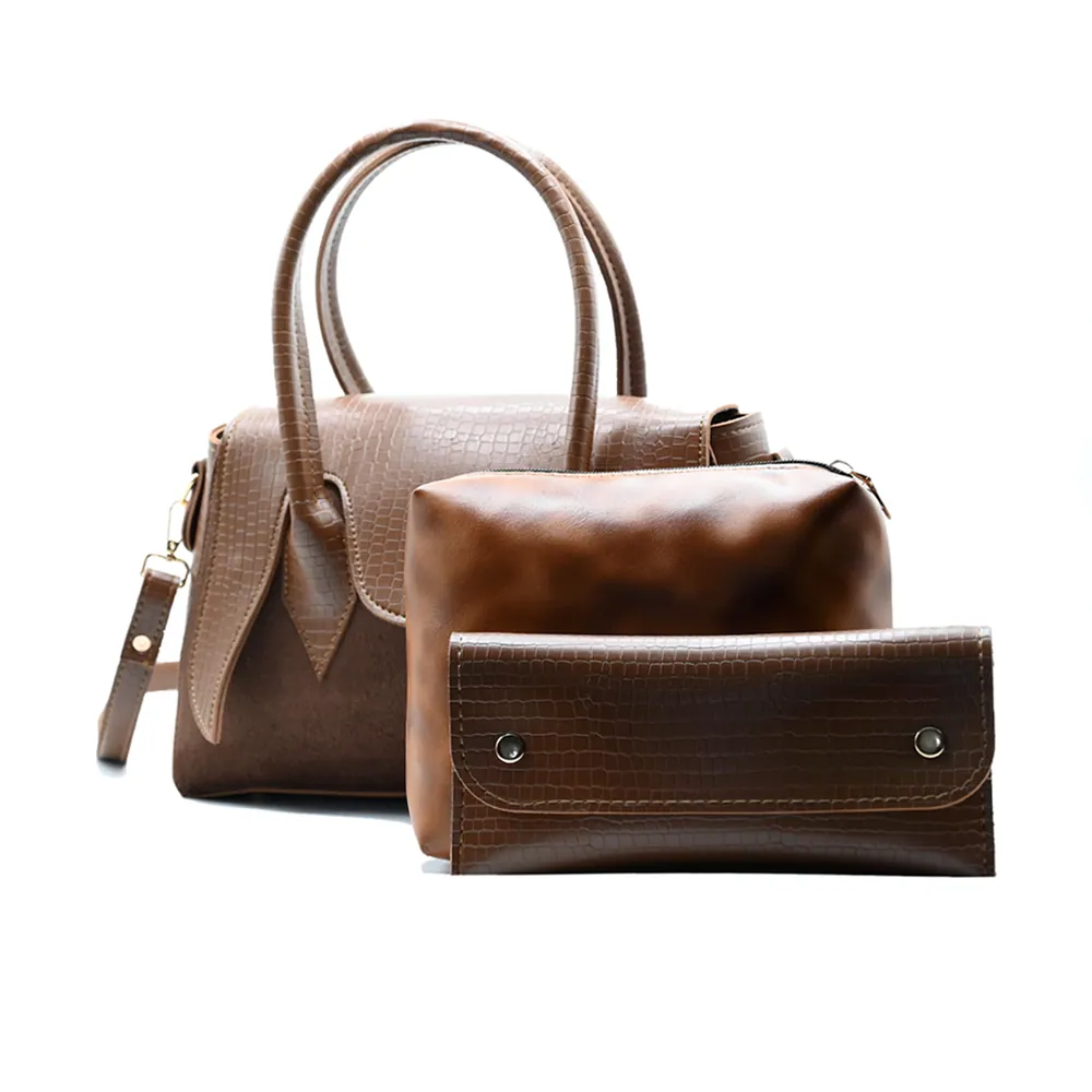 Seren Tote Satchel Handbag for Women – Brown, view 4