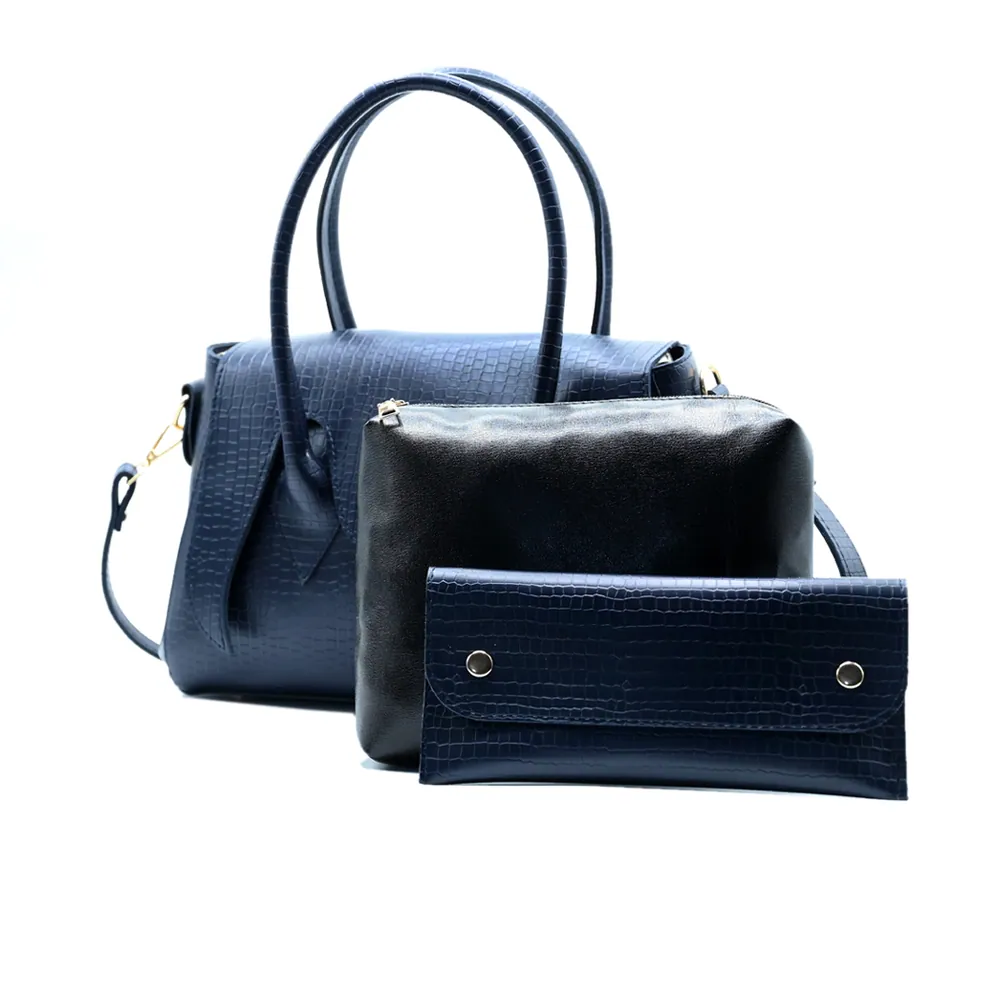 Seren Tote Satchel Handbag for Women – Navy Blue, view 4